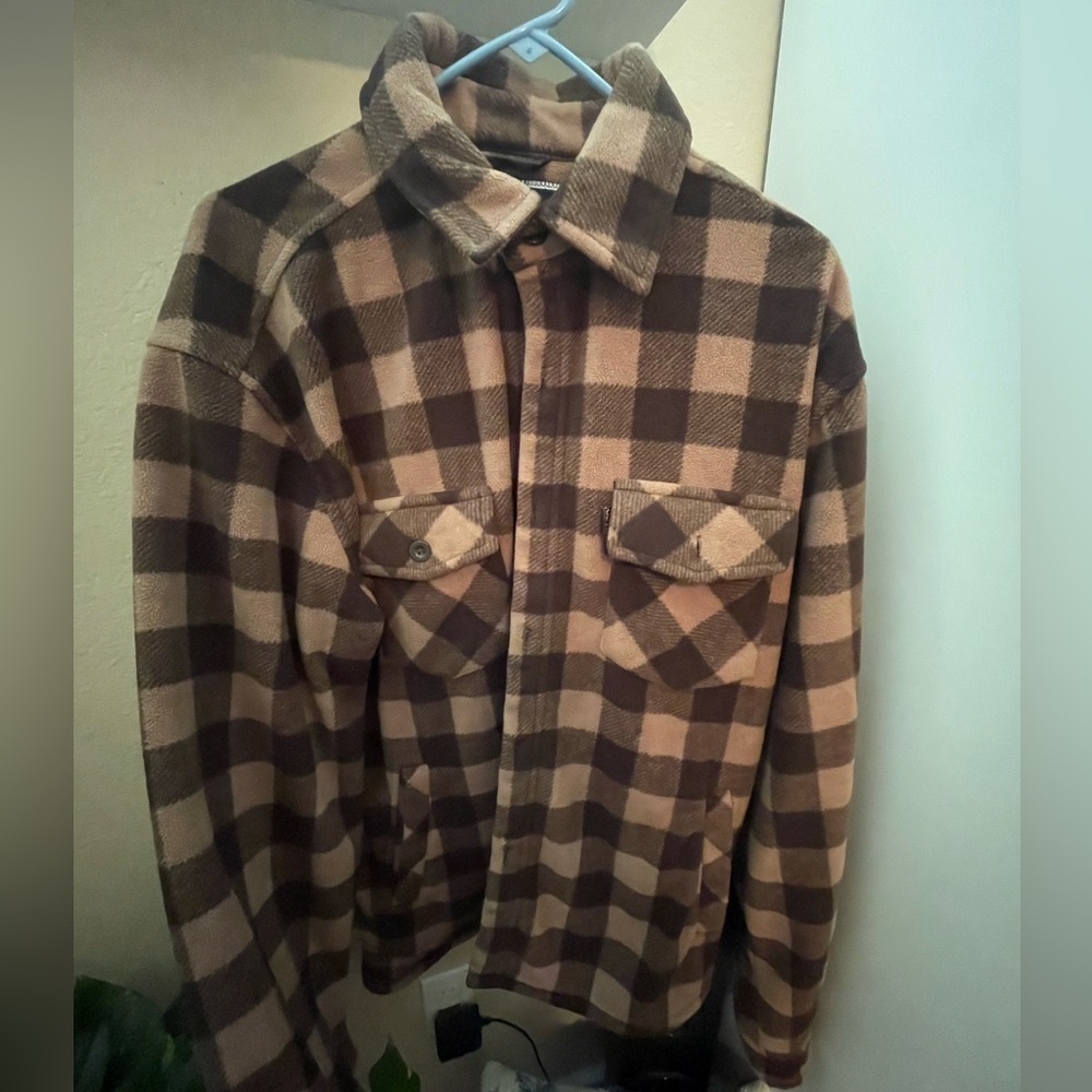 Outback trading company fuzzy oversized flannel